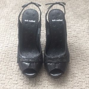 Not Rated black platform heels GUC!  Size 7.5